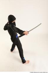 Man Young Athletic Fighting with sword Standing poses Casual Asian